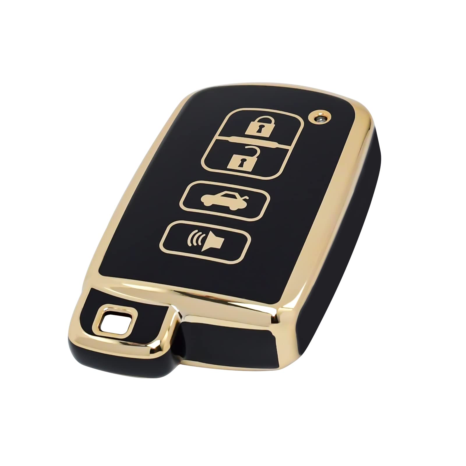 

Key Fob Case Cover Holder Keychain for Toyota Tundra Tocoma Sequoia 4Runner Highlander RAV4 Camry Corolla Avalon 4 Buttons біле золото кольору