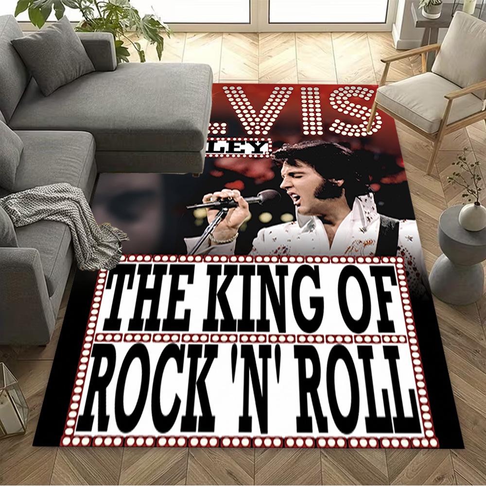 Elvis Presley: Rock 'n' Roll King Carpet Perfect for Playrooms Game Room Entryway Living Rooms Antislip Carpet Anime Office Decor Wedding Party Gift