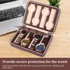 Slots Embedded Portable Travel Storage Bag For Watch/Daily Necessities Storage Box Leather Zipper Watch Box