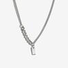 Rush Off Surgical Steel Two Flow Chain Necklace - Square Pendant