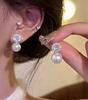 Elegant Pearl Stud Earrings with Round Cubic Zirconia Crystal Accent for Women Lightweight Dainty Jewelry for Everyday Wear and Special Occasions