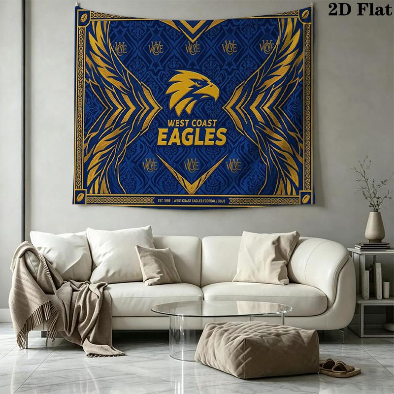 West Coast Eagles Wall Tapestry Aesthetic Wall Hanging Printed Fabric Blanket Decorative Tapestries for Bedroom Living Room Home Decor