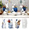Festival Rabbit Silicone Candle Mold Food Grade Silicone For Epoxy Resin Making Candle Soap Chocolate Holiday Decoration