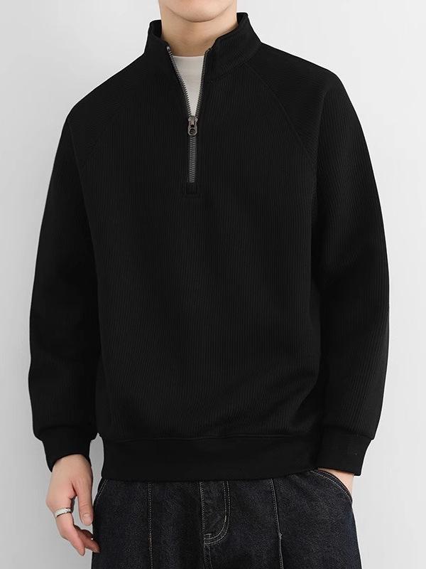 Herbst Neuankunft Übergröße Herren Stehkragen Übergroßer Cardigan Hoodie Jacke mit Lässiger Stimmung