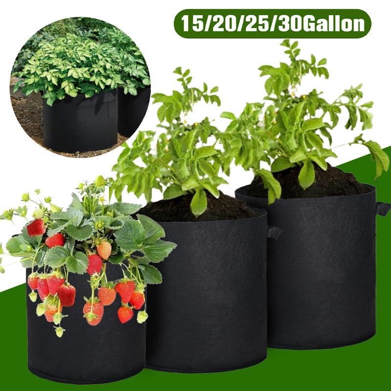 5pcs Garden Plant Grow Bags Felt Planting Bag for Veg Strawberry Potato Seedling Bag Grow Accessories Planting Supplies