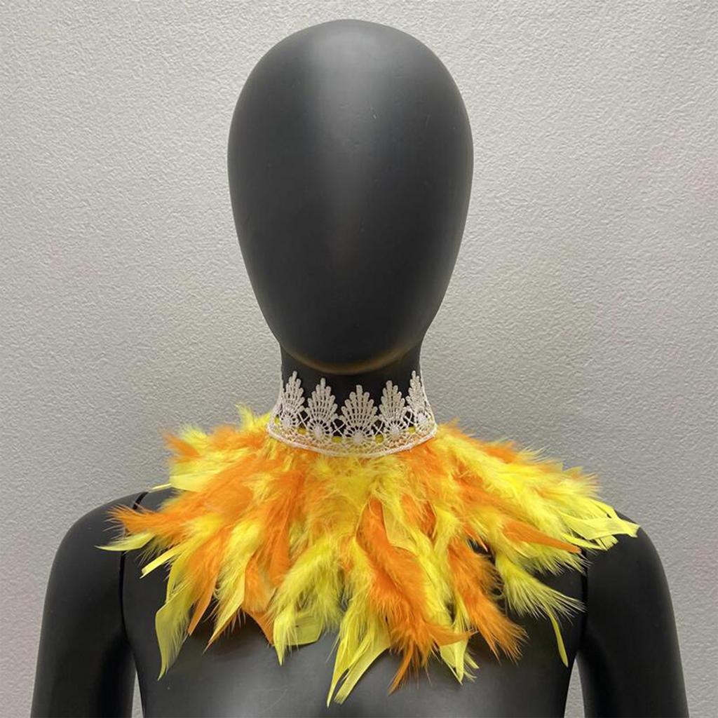 Gothic Feather Shawl Stage Makeup Ball Costume Accessories