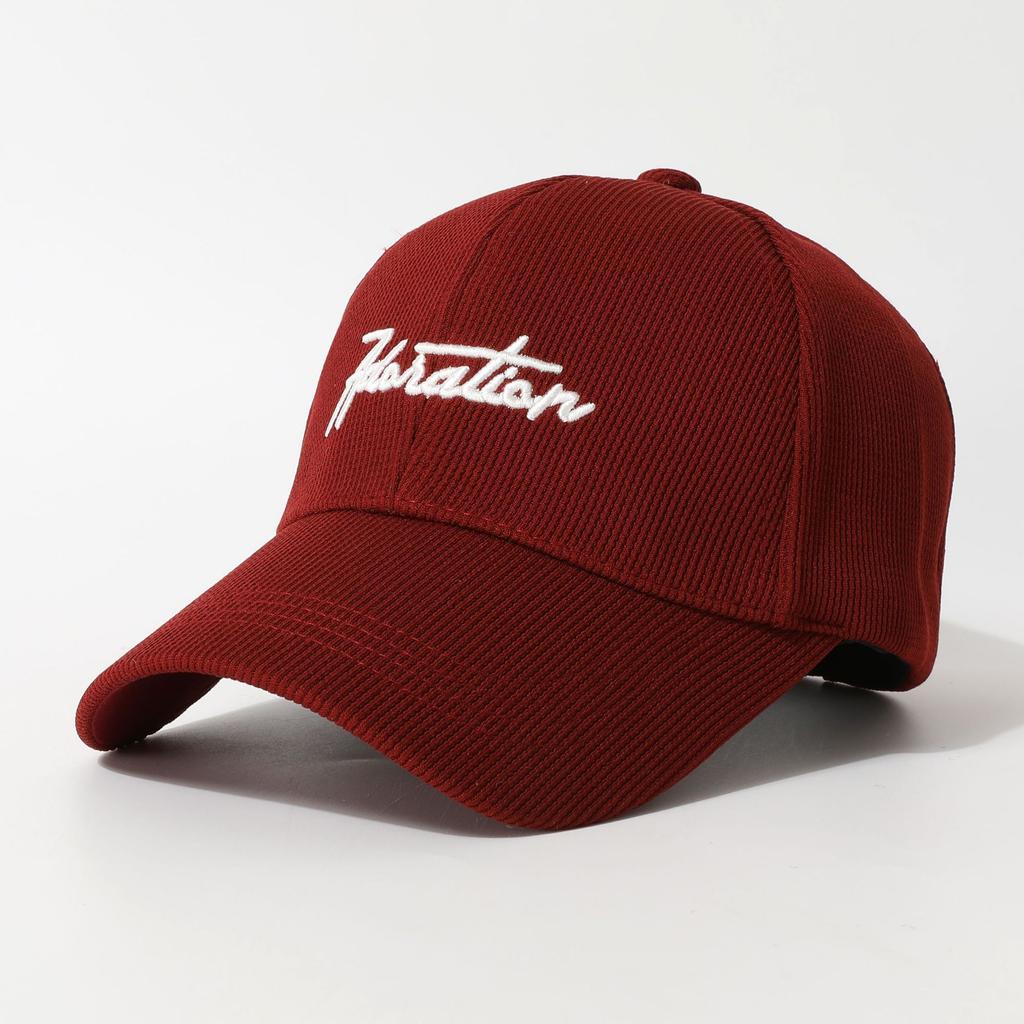 Embroidered Letters Plus Velvet Baseball Hat for Women Autumn and Winter Casual Versatile Thickened Warm Peaked Cap for Men Showing Small Face