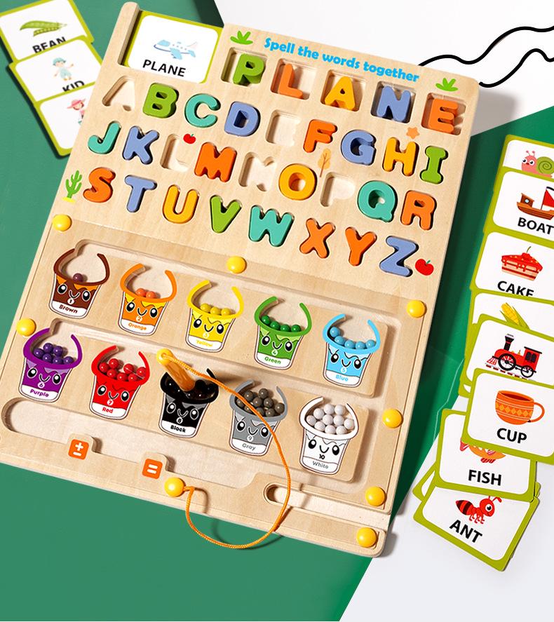 Wooden Magnetic Marble Maze Game for Kids: Educational Toy for Developing Logic and Intelligence