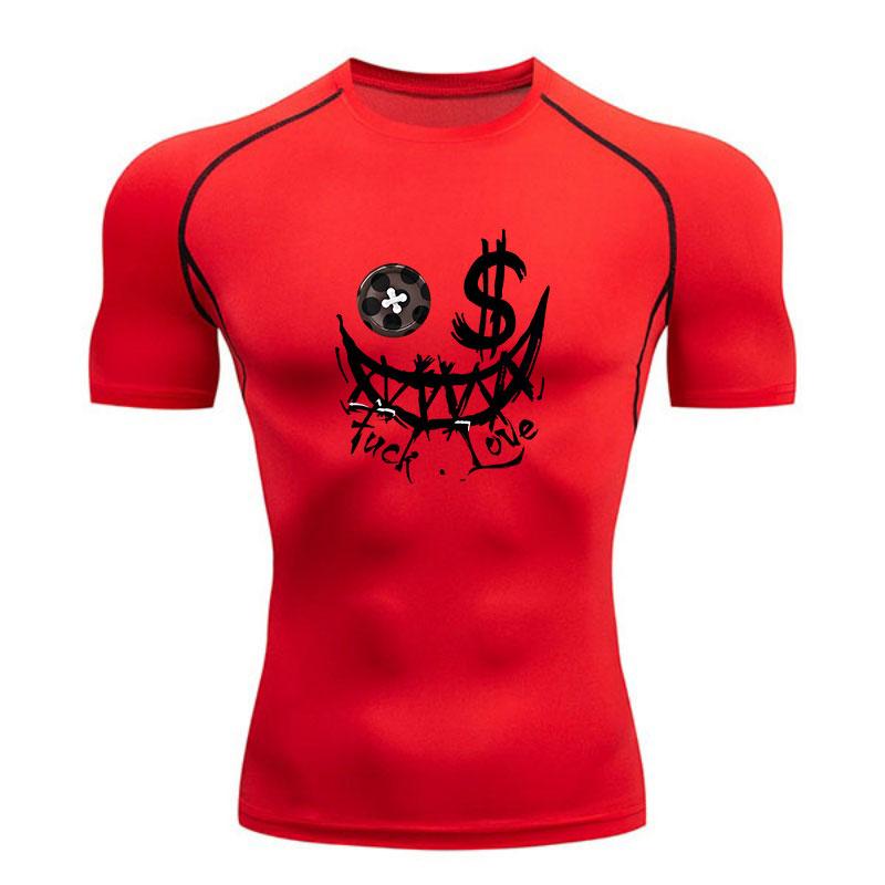 Men's Compression Fitness Sports T-Shirt, Punk Graffiti Butt