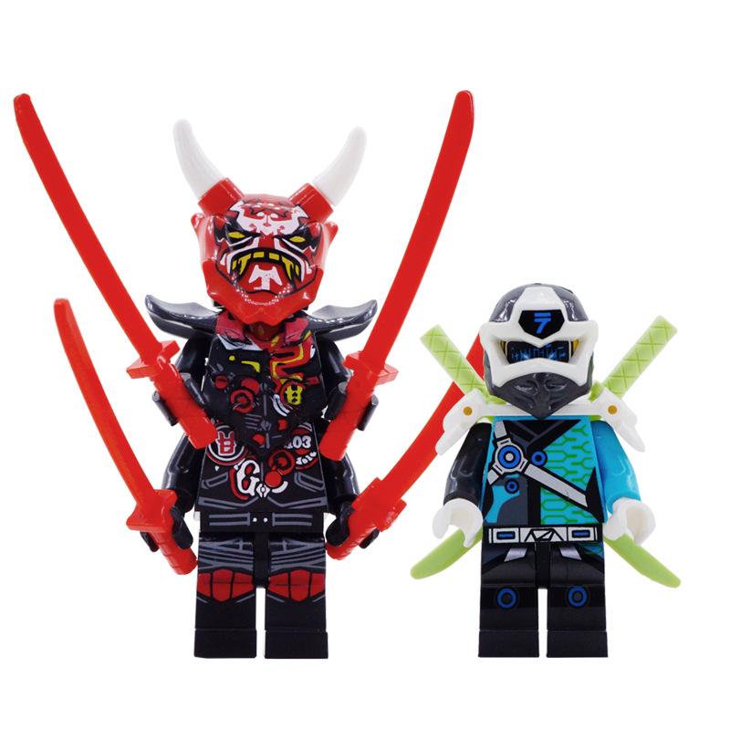 Ninja Bausteine Minifiguren Set mit 8 Mini-Bausteinen Montagefiguren Spielzeug-Set für Kinder Pädagogisches Geschenk
