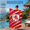 Football Club Emblem Printed Microfiber Beach Towel, Soft And Absorbent, Quick-Dry, Ideal for Summer Travel, Beach Essential, Swimming Pool