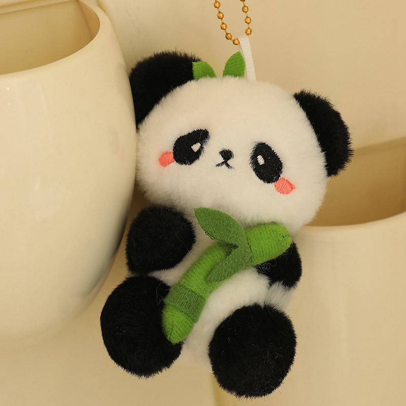 10cm Cute Bamboo Tube Panda Plush Kawaii Panda Stuffed Animal Plushie Super Soft Pendant Birthday Gift
