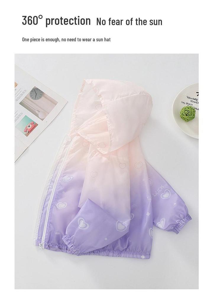 Girls' Gradient Ice Silk UV Protection Jacket - Summer 2026 Trend
