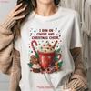 I Work With Coffee And Christmas Cheer T Shirt Themed Funny Vintage Fashion Versatile Slightly Stretched Unisex Homme