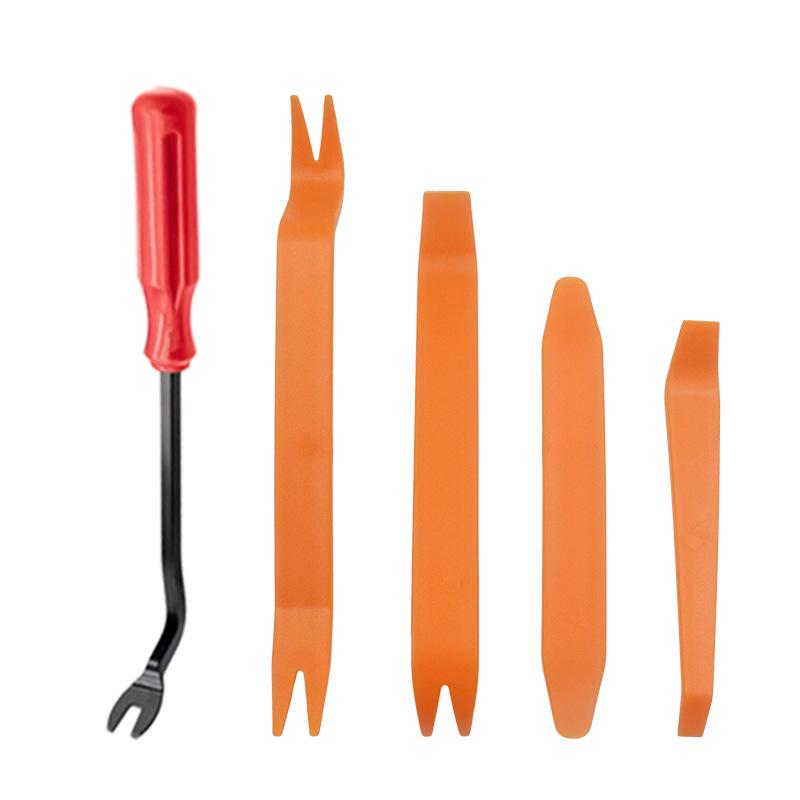 5-Piece Car Audio/Interior Panel Removal Tool Set: 4 Pry Bars & 6-Inch Screwdriver