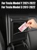 For Tesla Model 3 Y 2019~2025 Car Center Console Armrest Case Button Hidden Keys Card Storage Box Kit Organizer Case Accessories