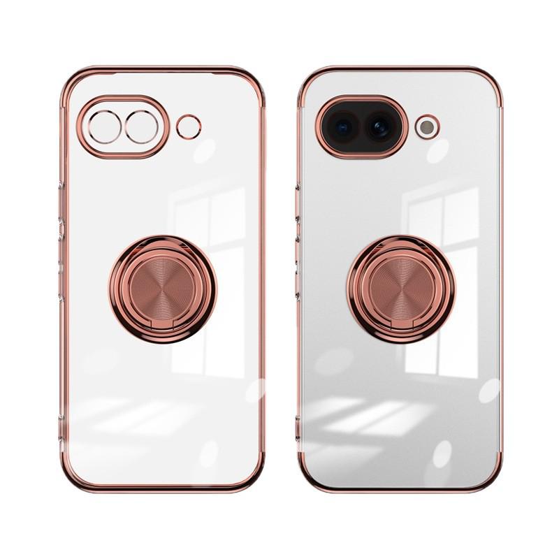 Coque Magnétique Transparente Résistante aux Rayures pour Google Pixel 9A avec Support Anneau pour Doigt