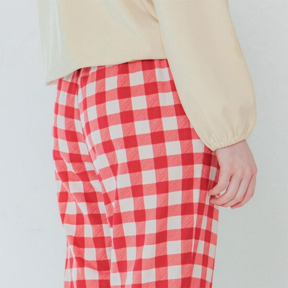 Sunday Lounge Women Red Check Long Pants Swjjapt0036