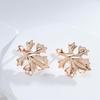 Glossy Gold Color Maple Leaf Earrings for Women Vintage Party Minimalist Jewelry