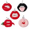 10pcs Funny Sexy Red Lip Resin Charm Hip Hop Earring Pendant Accessories DIY Keychain Jewelry Making Crafts