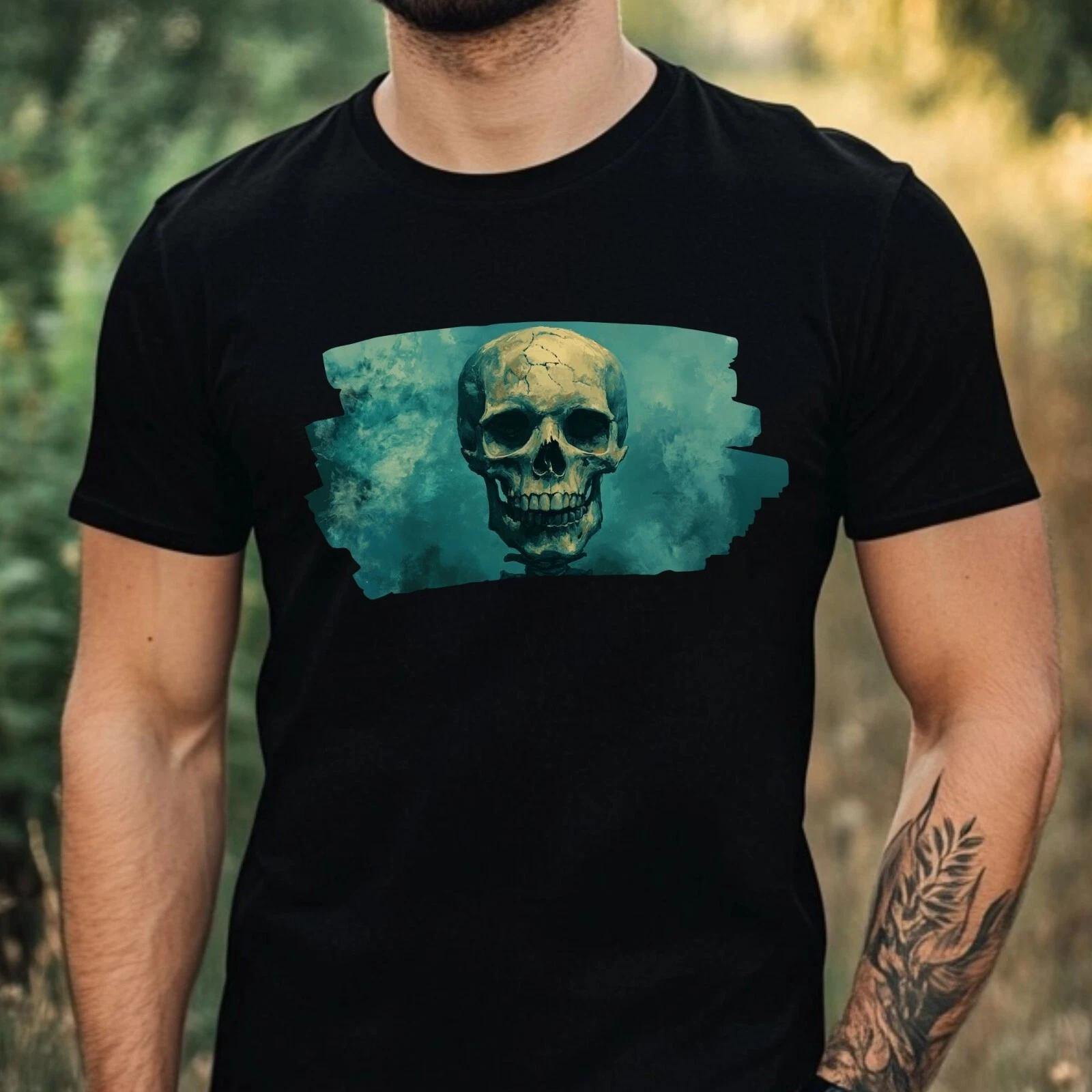 T-Shirt Herren Skelett Portrait Motiv Baumwolle Größe XS bis 5XL XL