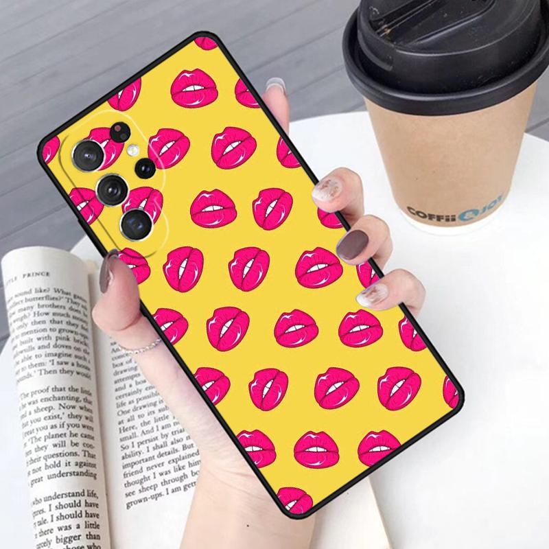 Lipstick Love Fashion phone case Cover For Samsung Galaxy S24 S25 Ultra S21 S22 Ultra S10E Note 10 Plus Note 20 FE S23
