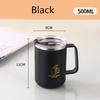 304 Double Stainless Steel Coffee Mug With Lid And Handle Thermal Insulation Cup 500ML