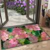 Buntglas-Blumen-Fußmatte Rutschfeste Bodenteppich Vintage Kunst Blumenmuster Eingangsteppich für Wohnzimmer Balkon Elegante Heimdeko Teppich