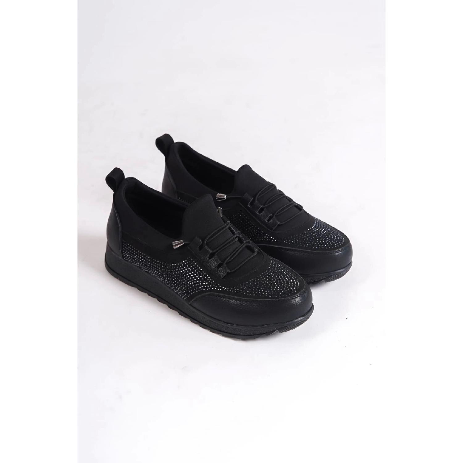 

Lacked Rubble Orthopedic Casual Base Skin Stone Stone Detail Ballet Mother Shoes St Black 37 чорний