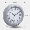 Retro Artificial Aging Decorative Wall Clock American Round Quartz Wall Decorative Clock 12 Inches Home Living Room Accessories