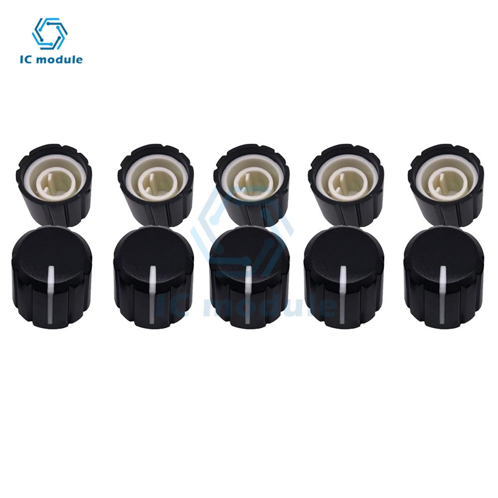 5PCS ABS For KY-040 360 Degrees Potentiometer Rotary Encoder Half Shaft Hole Caps Knob Brick Sensor Switch 6mm