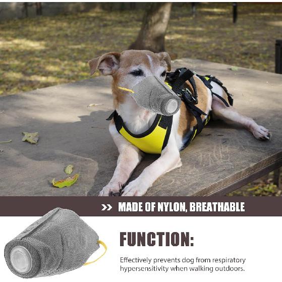 STOBOK Adjustable Dog Gas Maskss Dog Muzzle Reusable Puppy Masks Breathable Dog Mouth Protection Masks Filter Air Pollutants for Small Large Dogs L