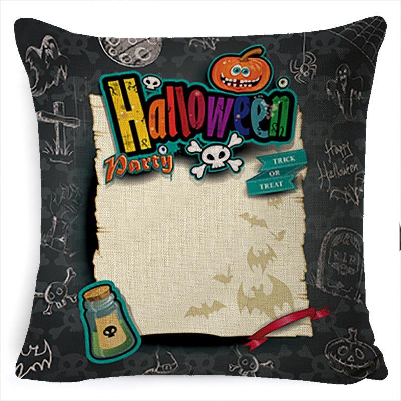 Halloween Tag Zuhause Sofa Kissenbezug Leichter Luxus Kissen Halloween Leinen Kissenbezug