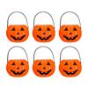 6PCS Set Festive 6cm Size Halloween Pumpkin Jar Triangular Eyes With Lid Pumpkin Bucket Mini Basket Pumpkin Lantern Gift Giving