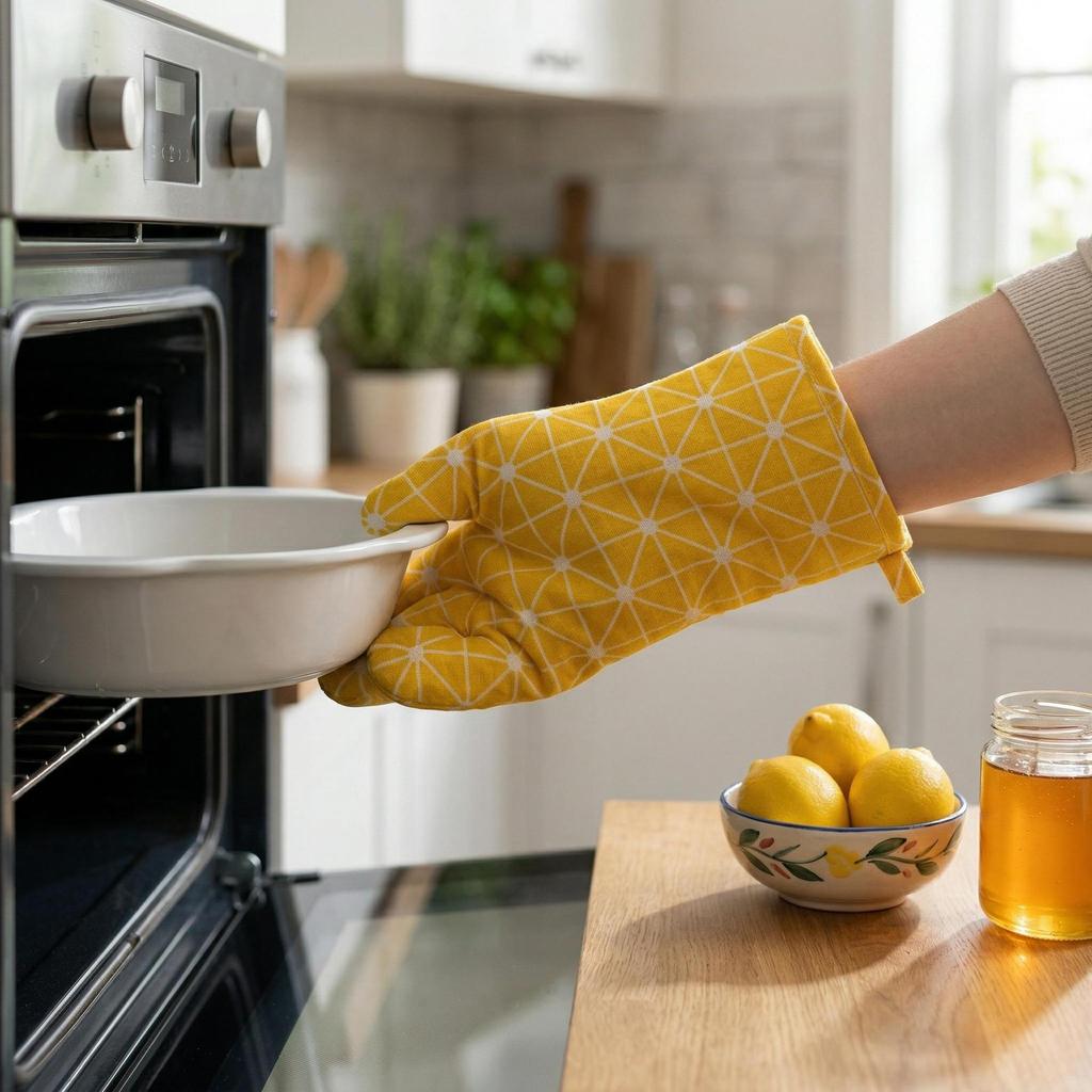 Microwave Oven Insulated Gloves, Oven Heat-resistant Gloves, High Temperature Resistant Kitchen Cotton and Linen Baking Gloves