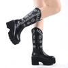 Fashion Matte Black Knee High Boots Women Platform Wedges High Heels Thick Bottom Ladies INS Hot Winter Fashion Elegant Drop Ship