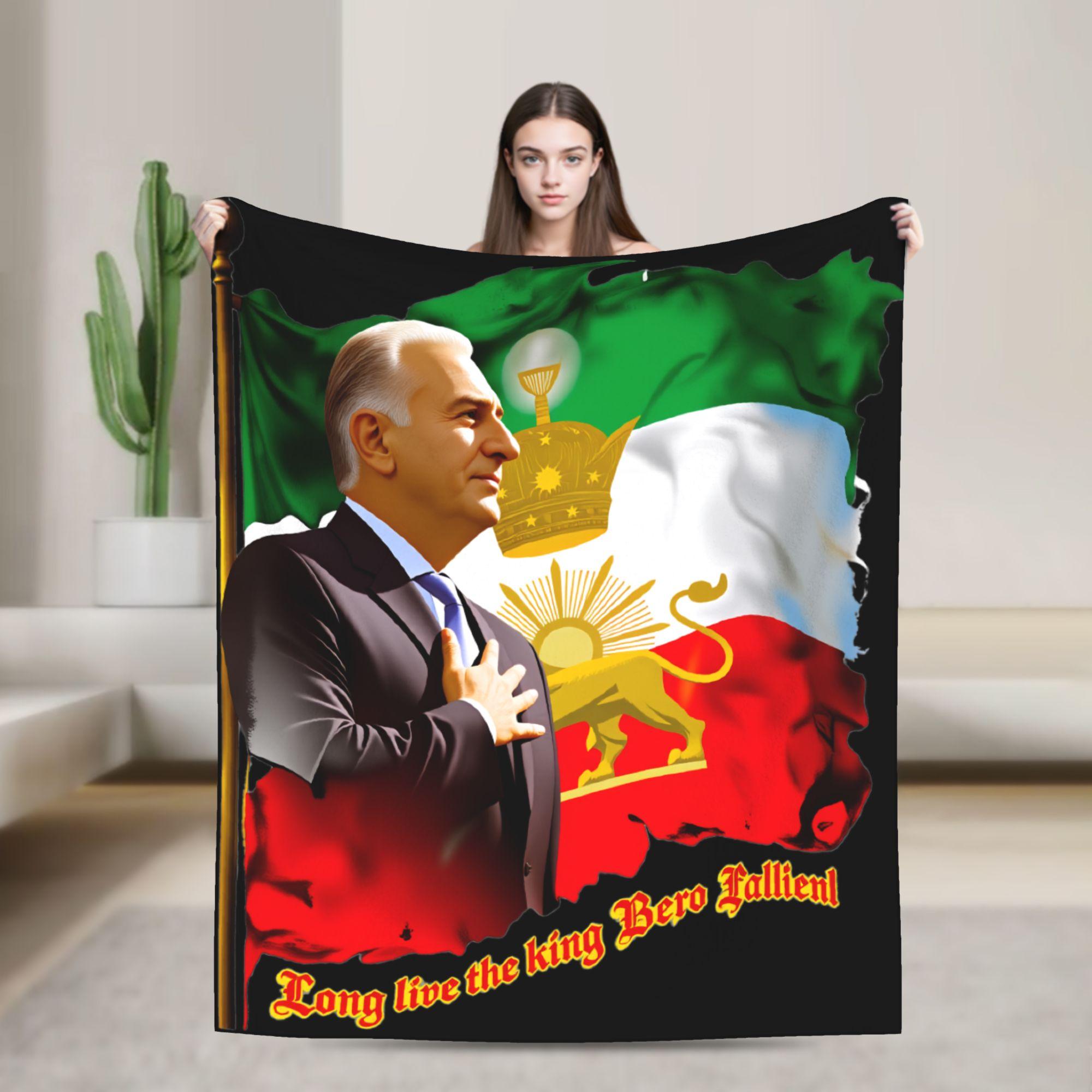 

King Reza Pahlavi Soft Warm Blanket Children Plush Bedding Throws Print Couch Chair Flannel Bedspread Sofa Bed Cover 100x150cm