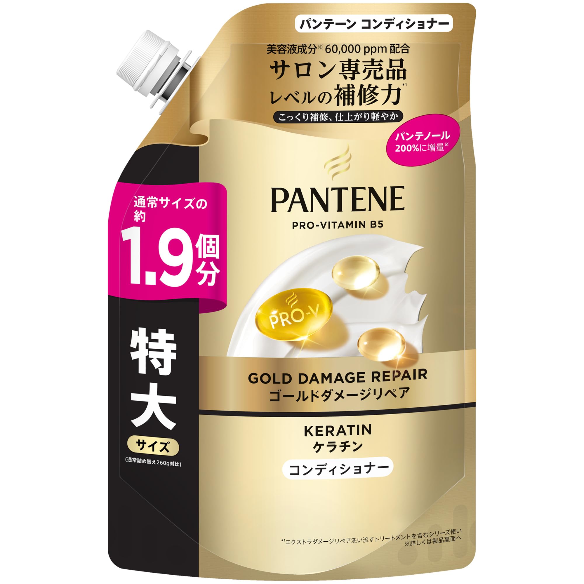 Pantene Conditioner 500g Refill Extra Large Gold Damage Repair [New Model] [1.9 bottles]