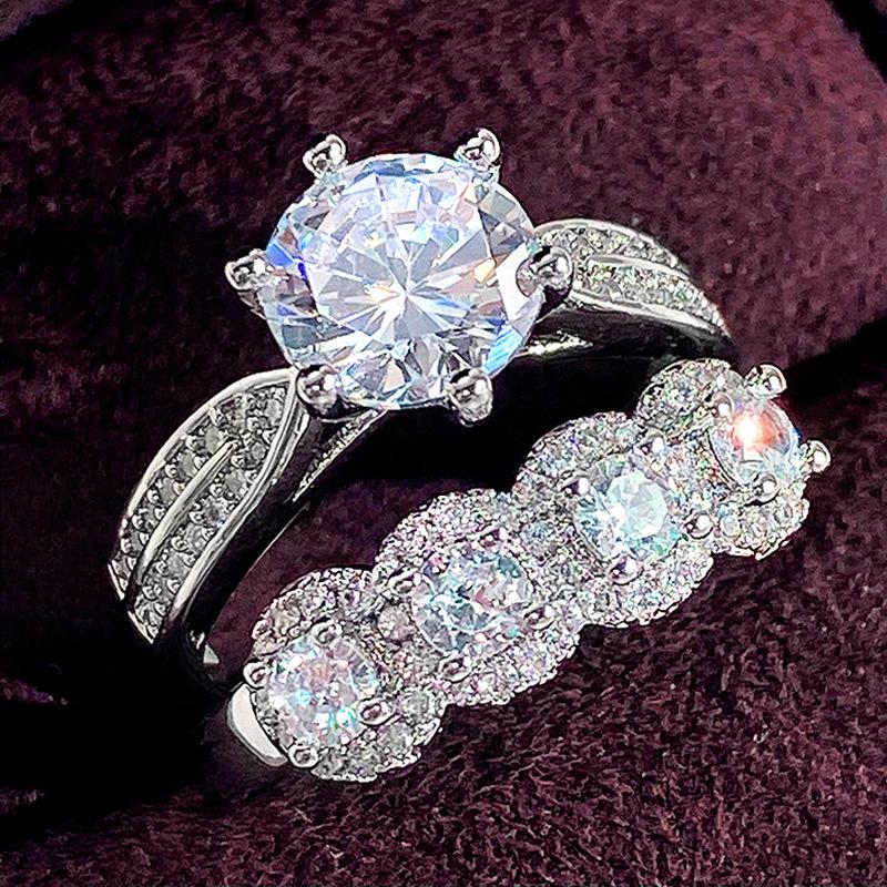 Source supply, super flash couple ring Valentine's Day gift, European and American luxury and sweet ring