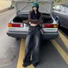 2025 Smoke Gray High-Waisted Wide-Leg Jeans: Trendy Spring Drapey Pants
