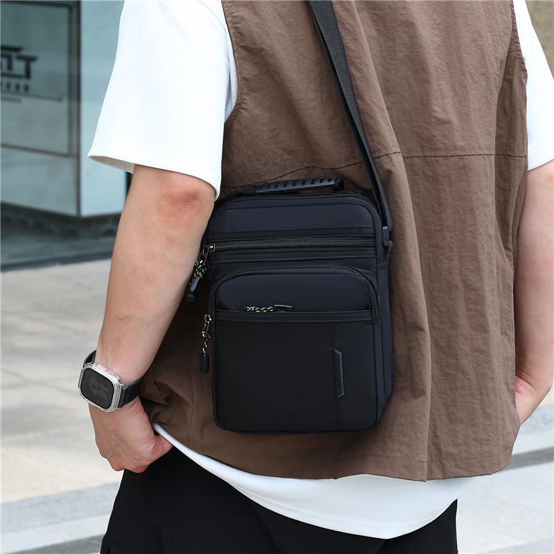 Men's Traveling Shoulder Bag Fashion Casual Patchwork Handbag High Quality Oxford Cloth Waterproof Multifunctional Crossbody Bag