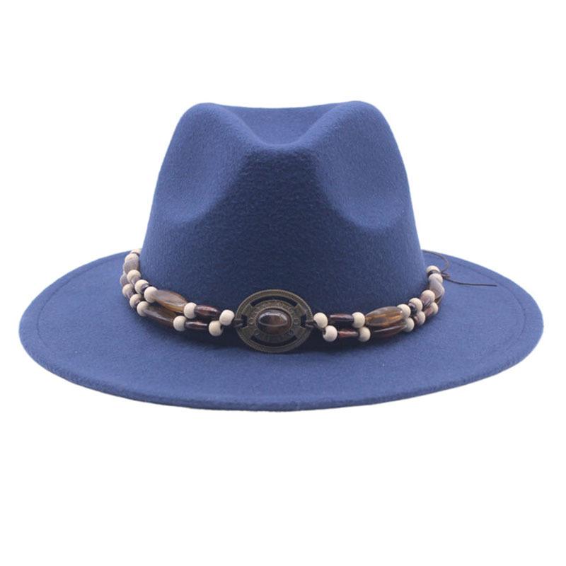 European and American Woolen Jazz Hat, Flat-brimmed Big-eave Hat, Autumn and Winter British Style Men's and Women's Fashion, Felt Hat Top Hat