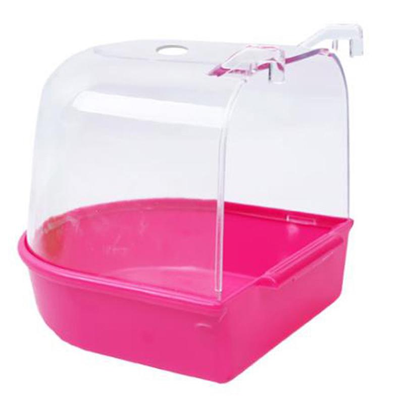 1Pc Plastic Bird Water Bath Box Parrot Hanging Bird Bath Cage Bathtub Bird Bath