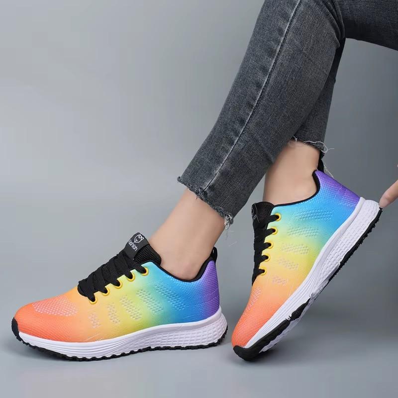 Women'S New Breathable Mesh Shoes Comfortable Lightweight Breathable Anti Slip Suitable  Walking Training Cycling Sports Shoes