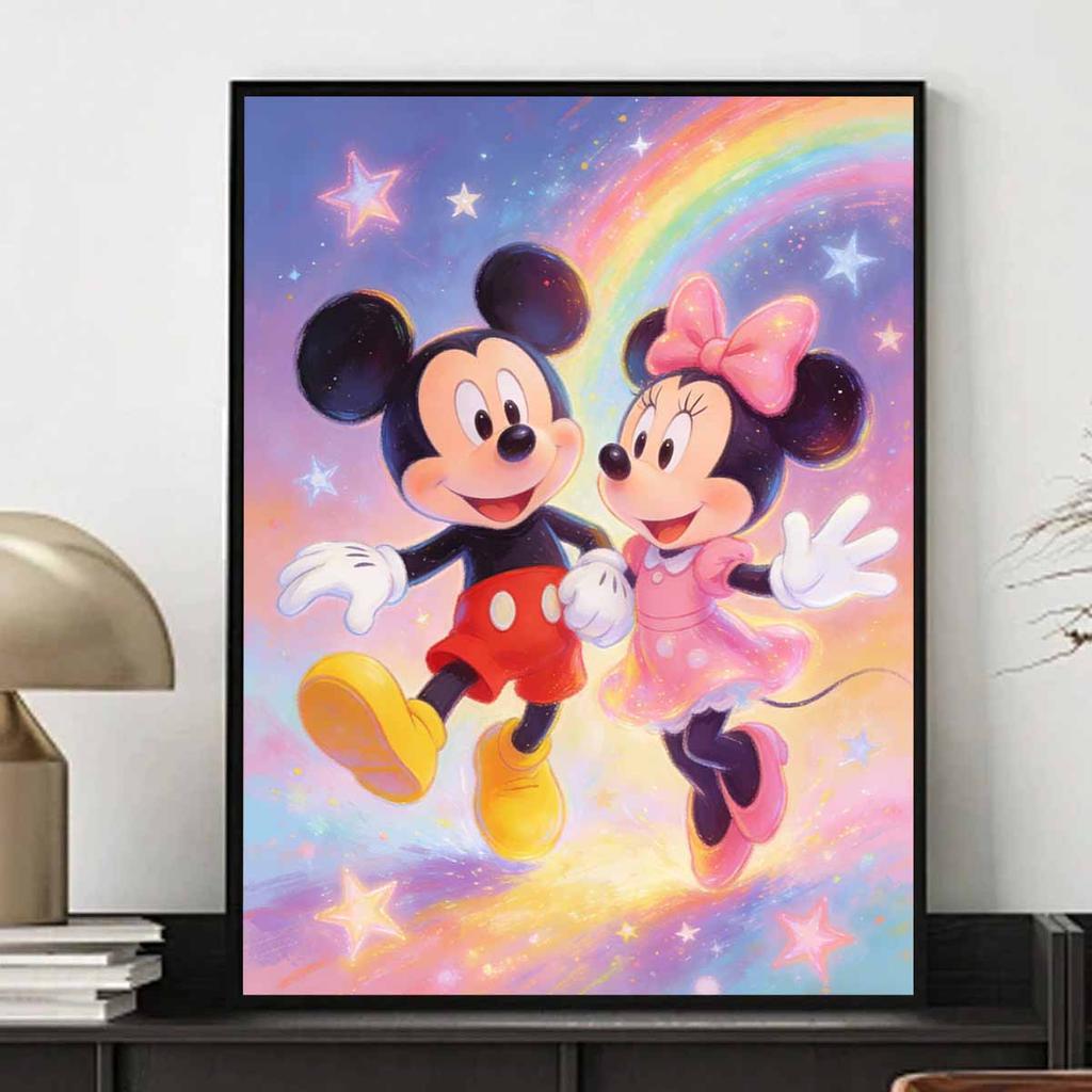 Disney Diamond Art Painting Kit Mickey Minnie Rainbow Stars Home Wall Decor Handmade GiftDIY Craft