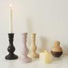 Solid Wood Candlestick Decorations Pink Blue White Minimalist Wax Atmosphere Enhance Home Dining Table Bedroom Party Decoration