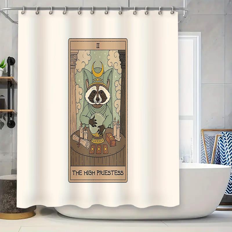 

Gothic Witch Decor Shower Curtain Mystical Tarot Ouija Room Divider Halloween Backdrop Dark Academia Home Decor Spooky Aesthetic W60H190(CM)-1 Pcs