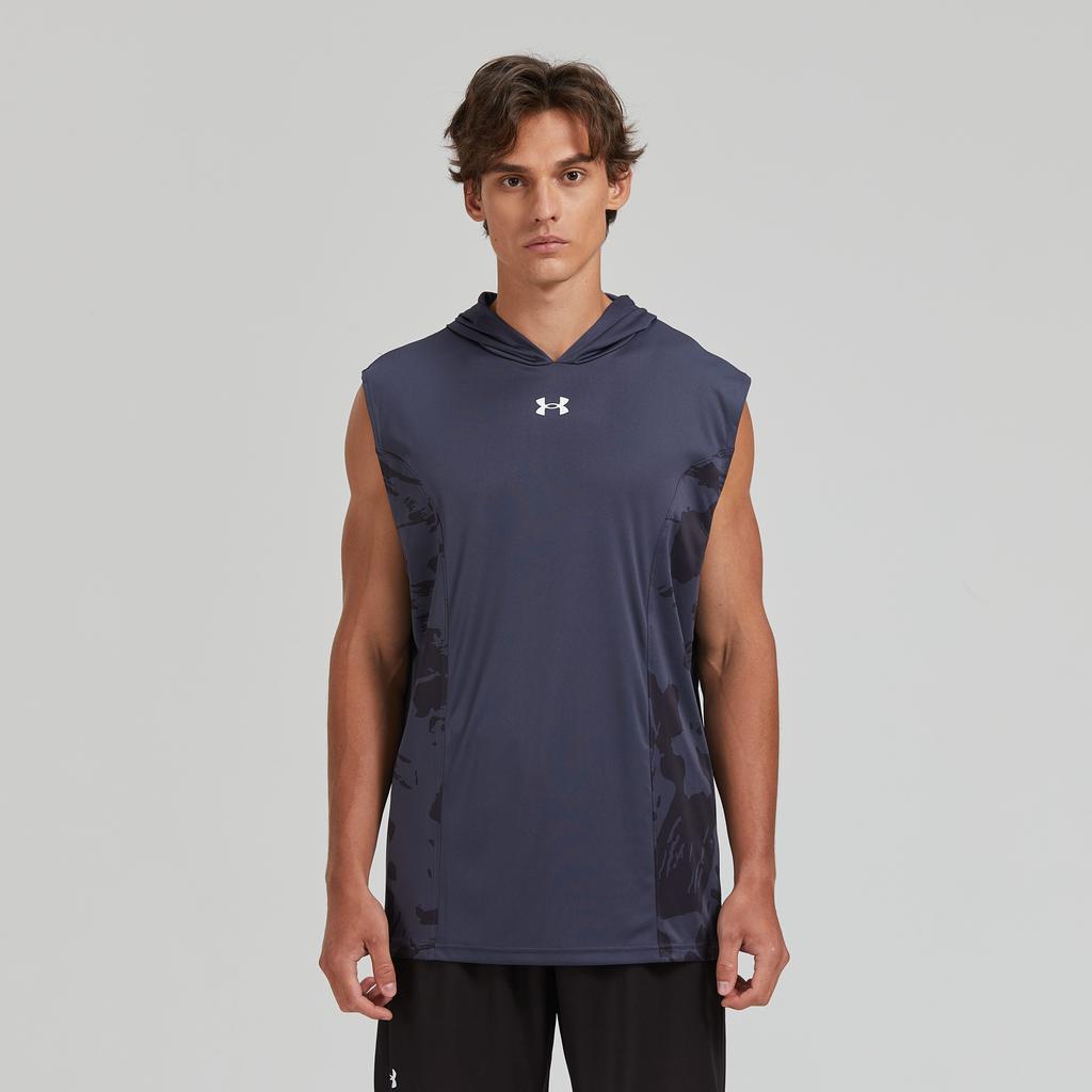 Under Armour Sports Running Fitness Basketball Moisture Wicking Quick Dry Sleeveless Hooded Vest Unisex Vests Gray 24500001-013