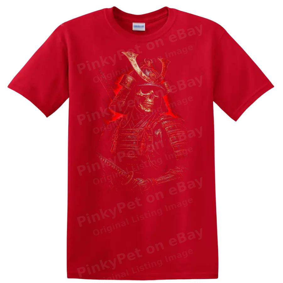 Samurai Skeleton Warrior T Shirt Epic Graphic Art Horror Theme Tee