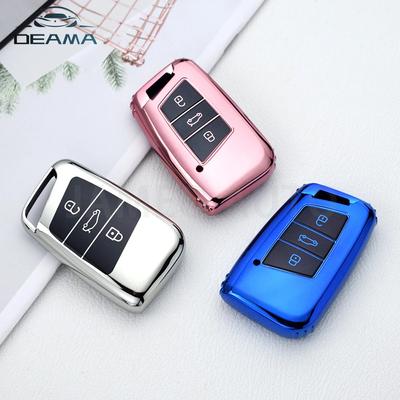 Pour VW Volkswagen Passat B8 Tiguan Magotan Golf pour Skoda Kodiaq Superb A7 Étui de protection pour clé de voiture à distance en TPU Coque Fob